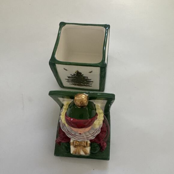 VTG SPODE Christmas Tree Jack in the box Sugar Bowl Rocking Horse Creamer - Picture 5 of 12